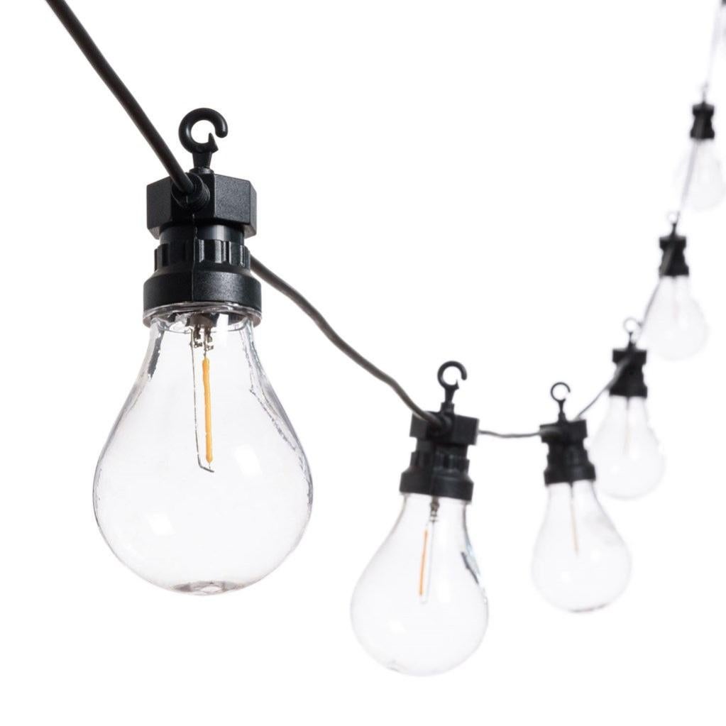 Catena di luci 10 metri 100 MaxiLed Reflex Professionale prolungabile Bianco Caldo fisso e intermittente con cavo bianco da esterno Wisdom