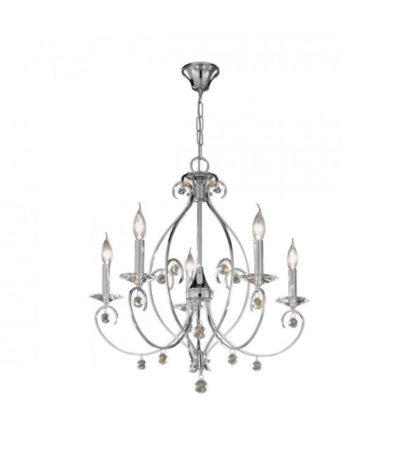 Chandelier en cristal CARAT chrome 5 ampoules Leroy Merlin