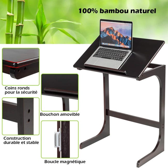 Table pour ordinateur portable - Plateau Inclinable avec pieds réglabl –  Meubles N2RM
