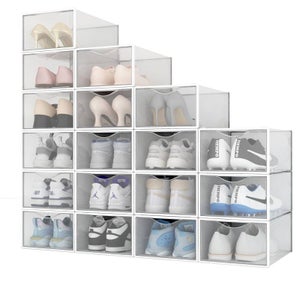 CALICOSY - Lot de 12 Boîtes à Chaussures Transparentes avec couvercle