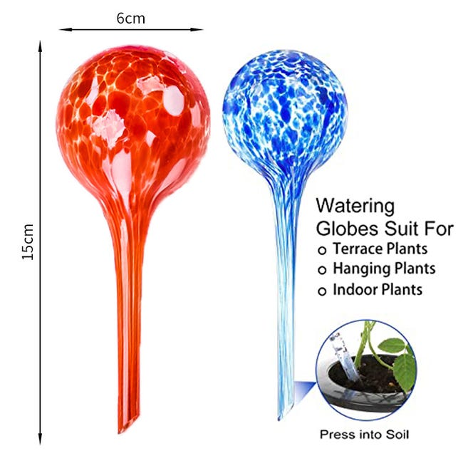 Lot de 4 globes d'arrosage pour plantes multicolores - Globe d'arrosage  automatique pour plantes d'intérieur et d'extérieur - Ampoules d'arrosage  automatiques en verre pour un usage quotidien (150 ml) : : Terrasse