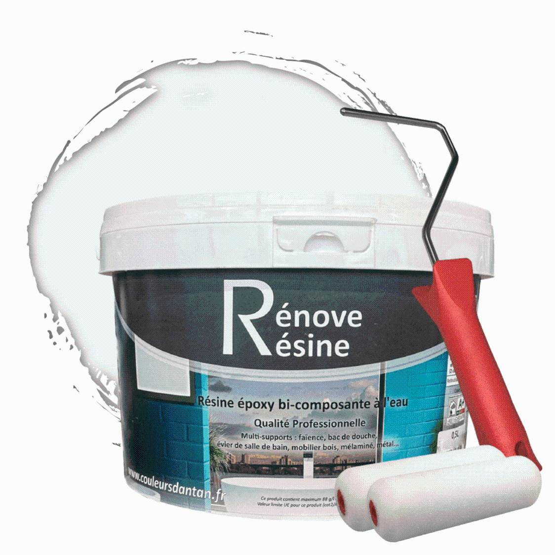 Peinture Résine Noir Maléficio - Résine Epoxy Bi-Composants - Effet Mat - Peinture Mur, Plafond, Boiserie, Carrelage & Métal - Lessivable - COV A - Fabriquée En France - 750 Ml - BARBOUILLE