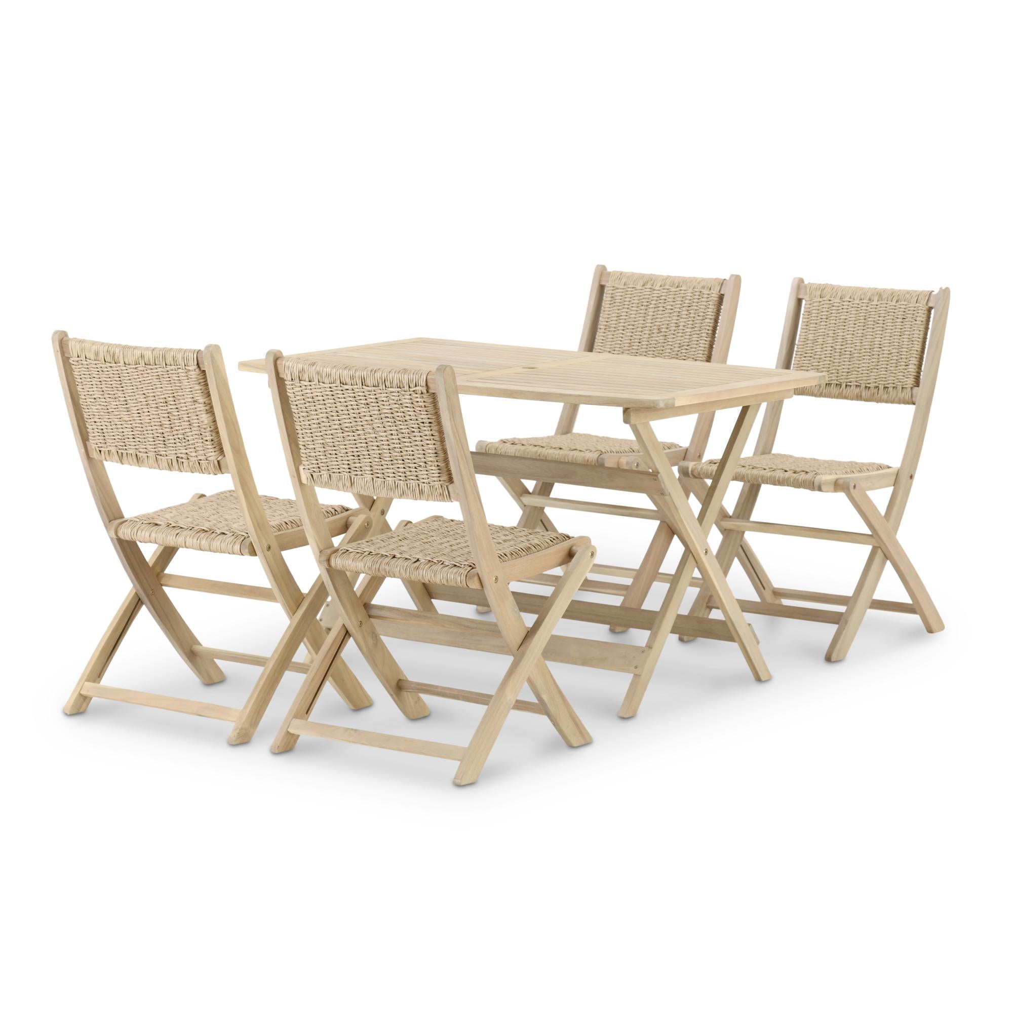 Set Giardino Polipropilene Rattan - Tavolo 150x90cm + 6 Sedie, Marrone - Foto 2