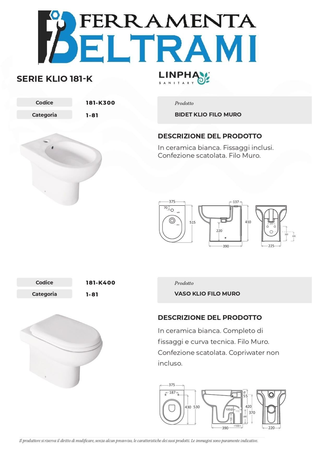 Bidet serie klio filo muro | Leroy Merlin