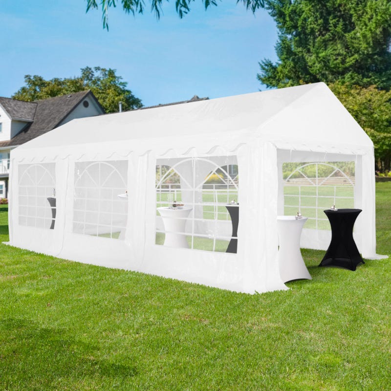 Tente de réception 3x6 M barnum PE 180gr/m² chapiteau blanc 24