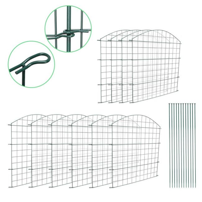 Recinzione Da Giardino In Metallo - 15 Pannelli Con Archi, Per Stagni, Animali, Protezione Bambini - Foto 5