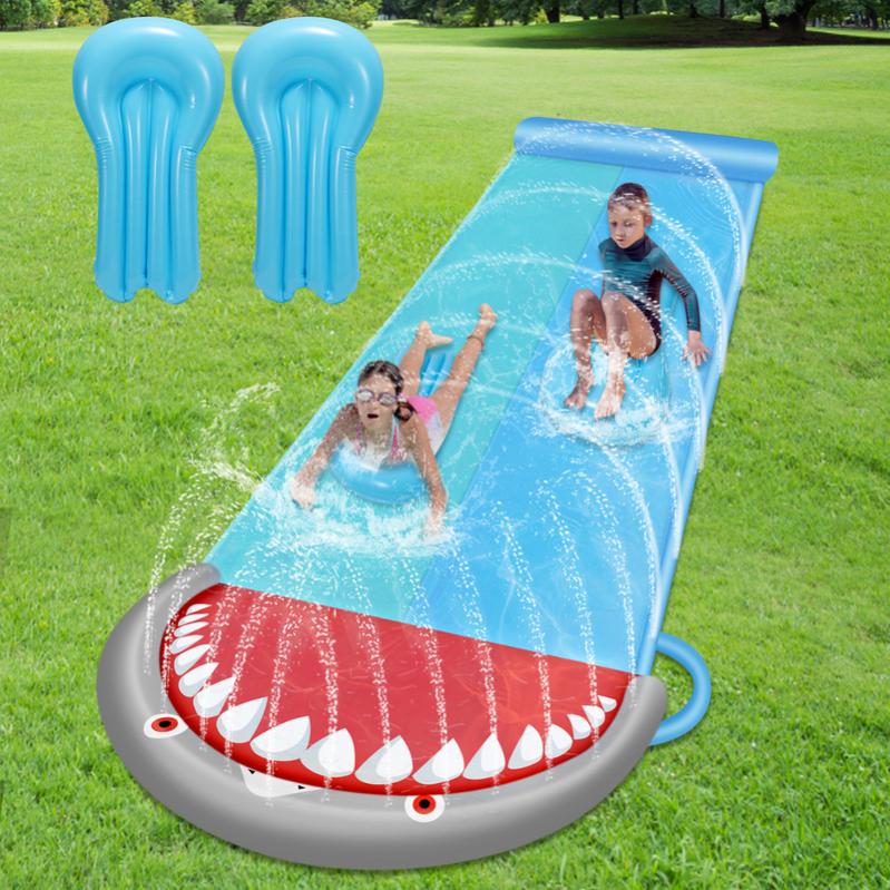 Toboggan aquatique Toboggan aquatique Double toboggan Pelouse en PVC