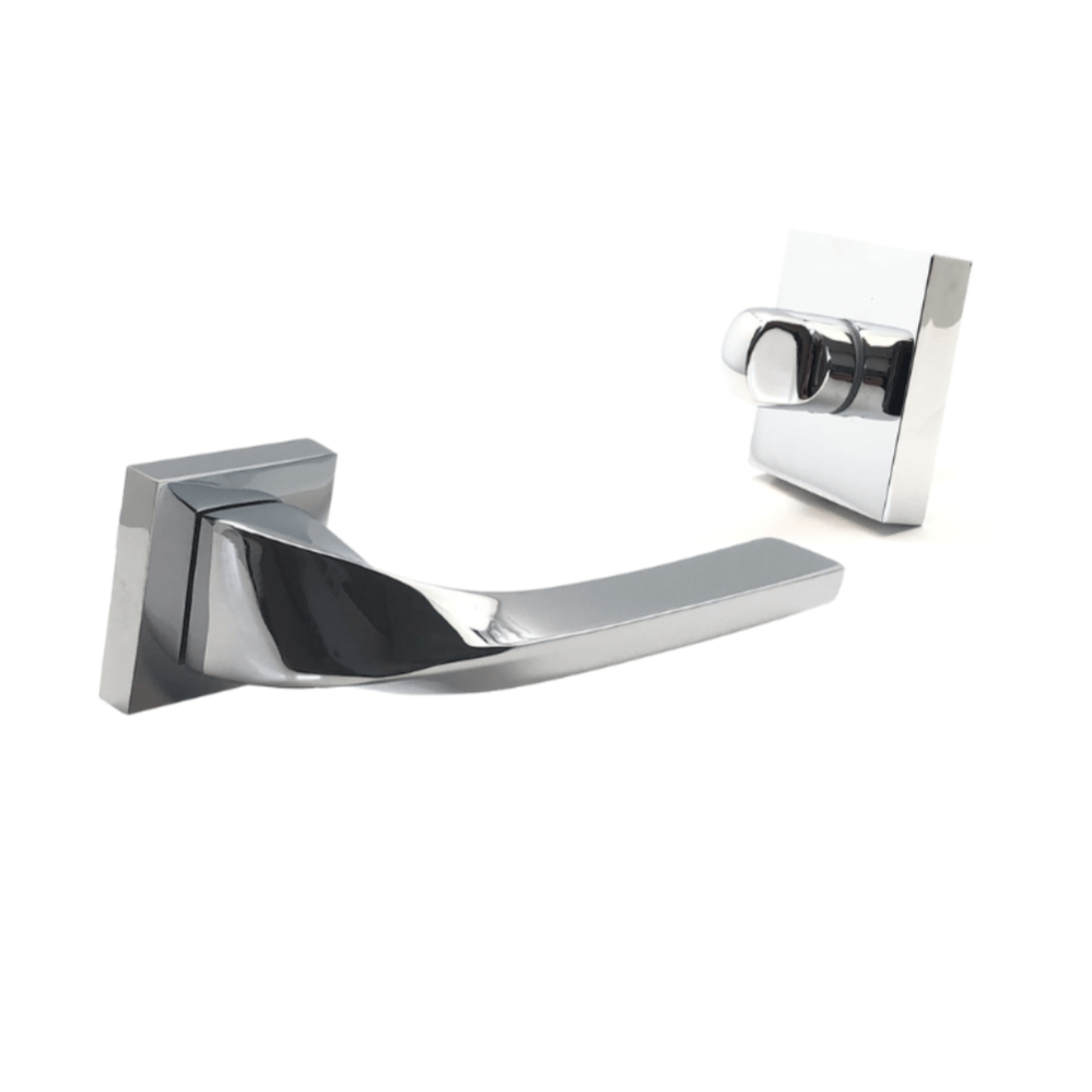 Coppia Di Maniglie Quadrate A Doppia Leva - Acciaio Inox 304 19x19 Rosa - Foto 5