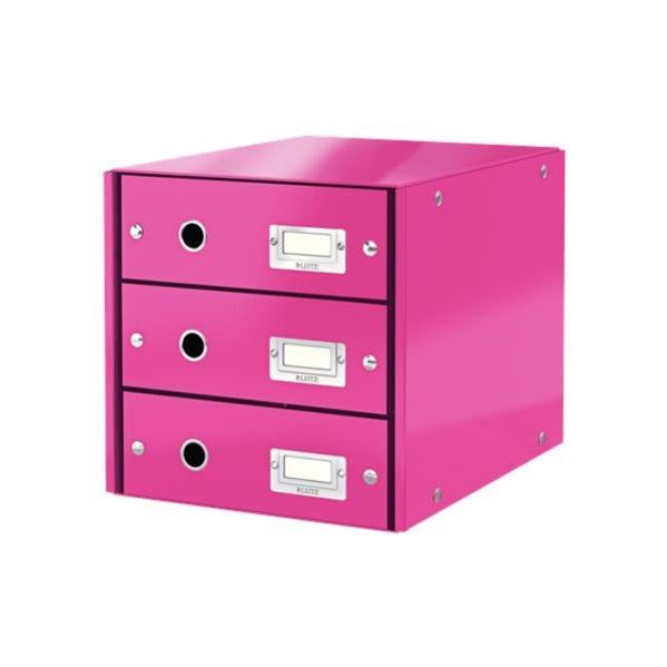Bloc De Classement Leitz Wow Click & Store - 3 Tiroirs A4 - Bleu - Range Jusqu'à 800 Documents