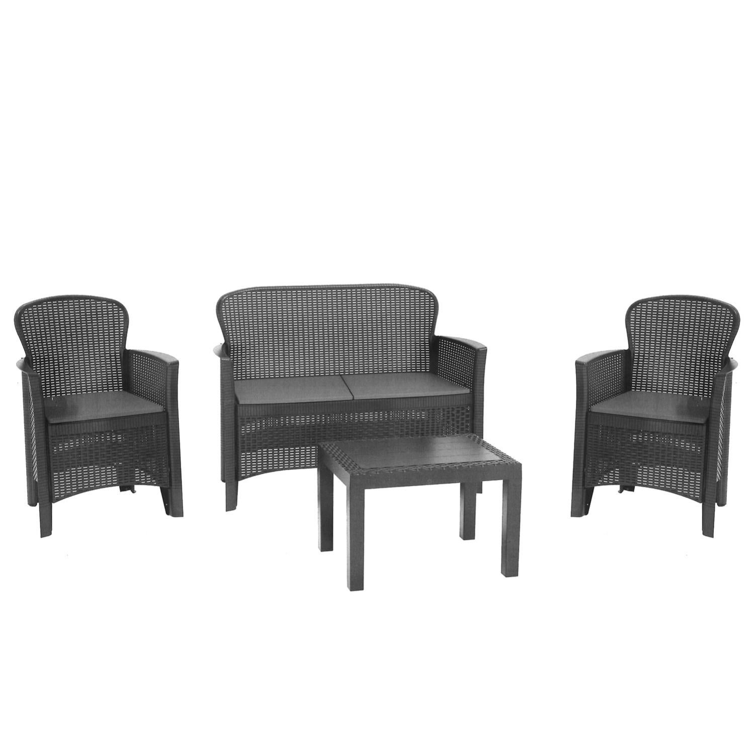 Vidaxl Divano Da Giardino A 2 Posti Con Tavolino In Polyrattan Marrone In Italia 72567737