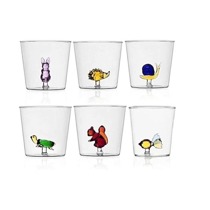 Set 6 Bicchieri Da Acqua Ichendorf Animal Farm - Vetro Soffiato Con Decorazioni Animali - Foto 4