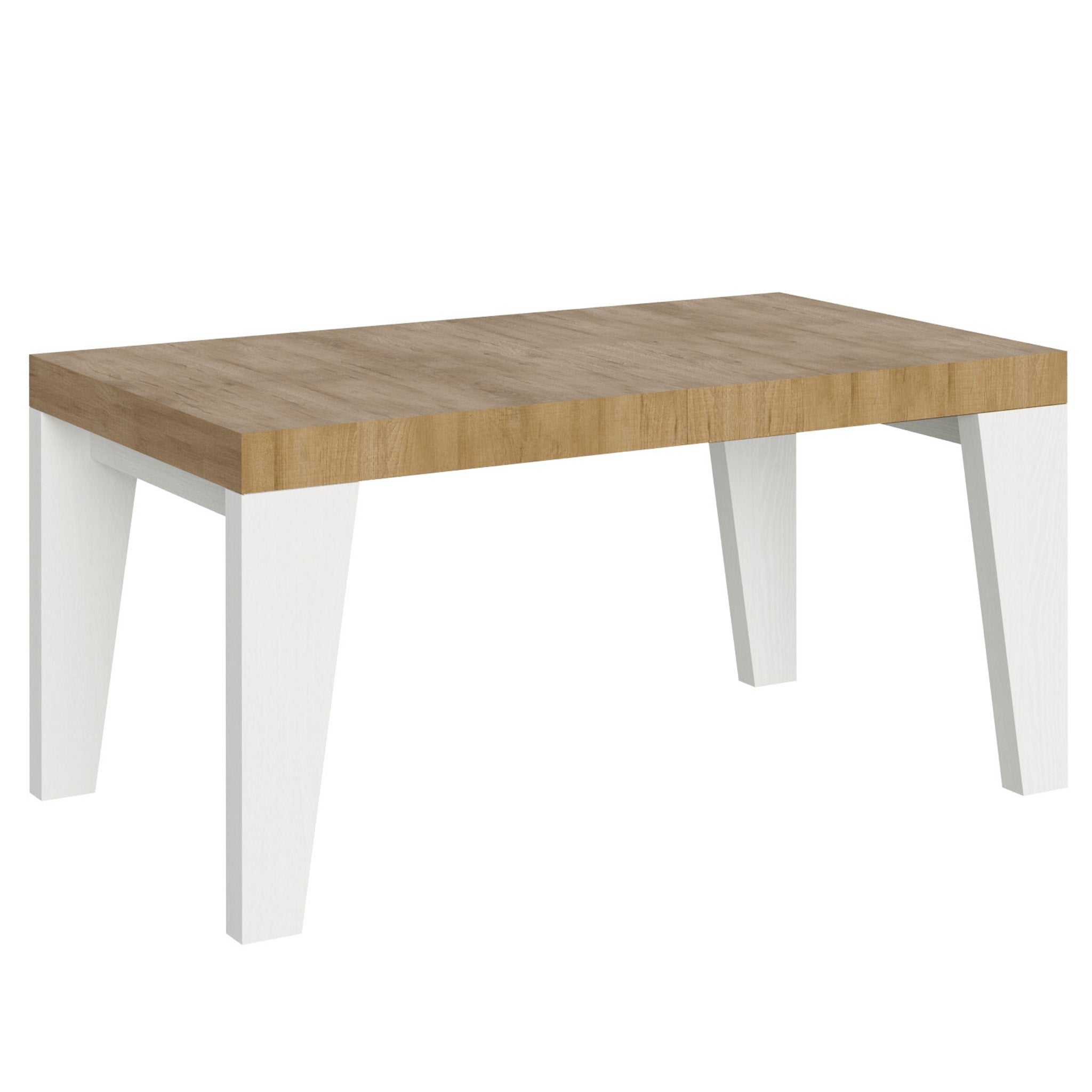 Mesa extensible 90x160/420 cm naxy mix tapa roble natural patas fresno blanco