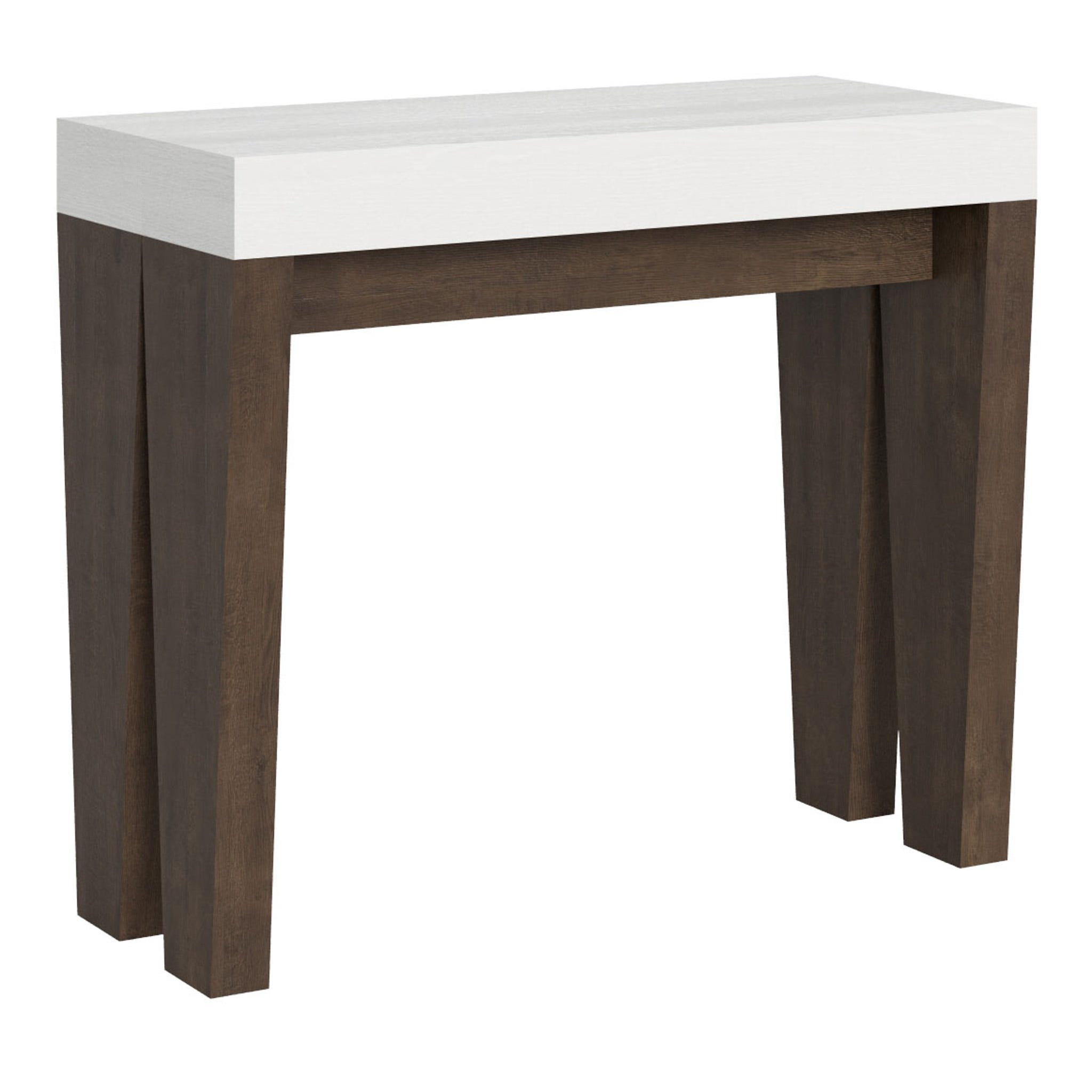 BLENOM Mesa consola recibidor o mesa de entrada de madera maciza sostenible  Aimana c/Irregular 90x23-25x76cm Nogal WN
