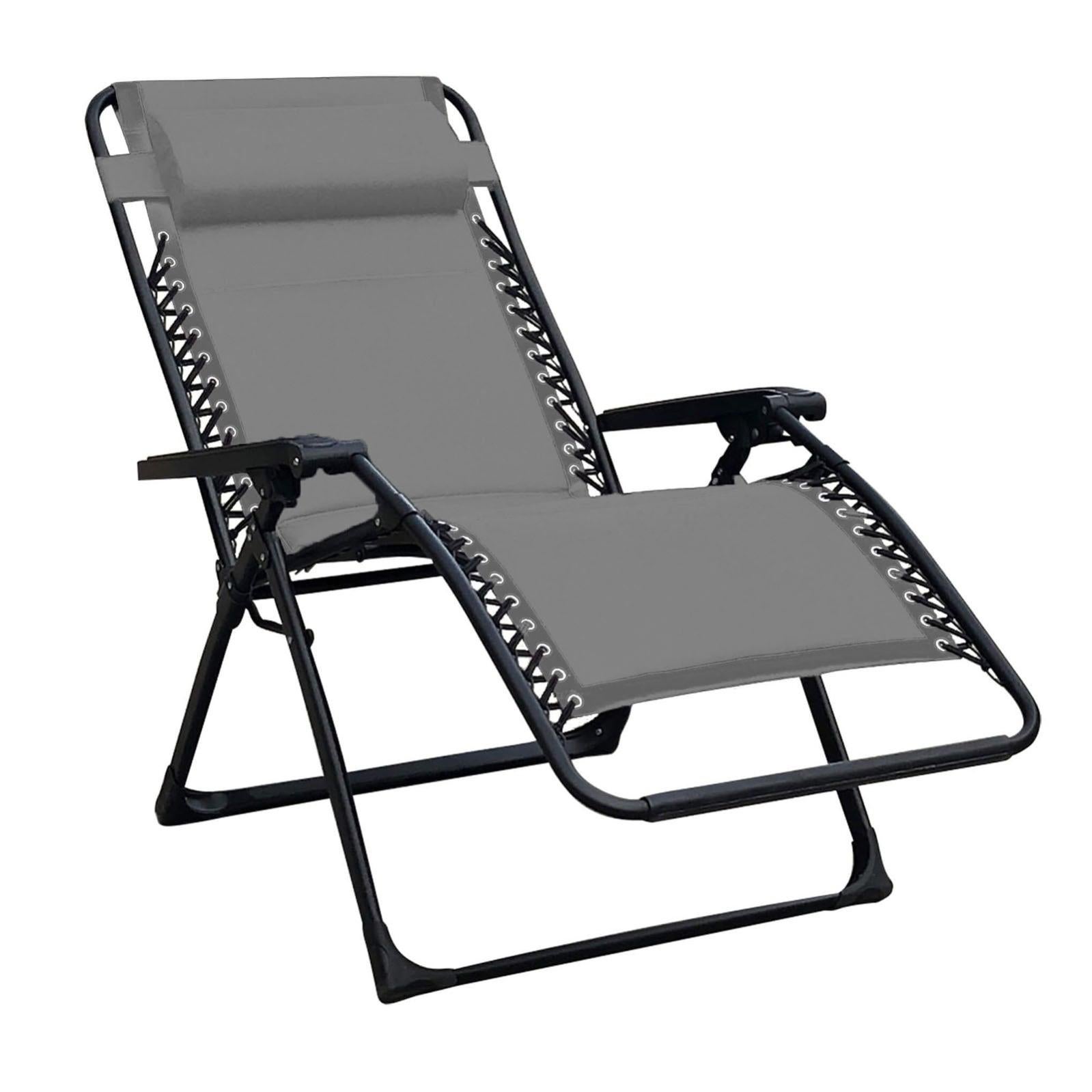 Sedia Sdraio Zero Gravity Reclinabile Pieghevole In Acciaio E Textilene Verde 87442423 - Foto 11