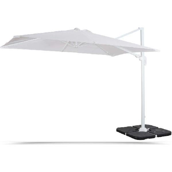 Ombrellone Da Giardino 3x3m - Struttura Acciaio, Telo Poliestere 160g/m², Bianco - Foto 9