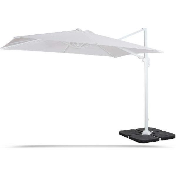 Ombrellone Da Giardino 3x3m - Struttura Acciaio, Telo Poliestere 160g/m², Bianco - Foto 9