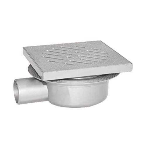 Scarico Doccia Quadrato In Acciaio Inox SUS 304 Nero Opaco – 10x10 Cm, Con Filtro E Chiave, Altezza Regolabile