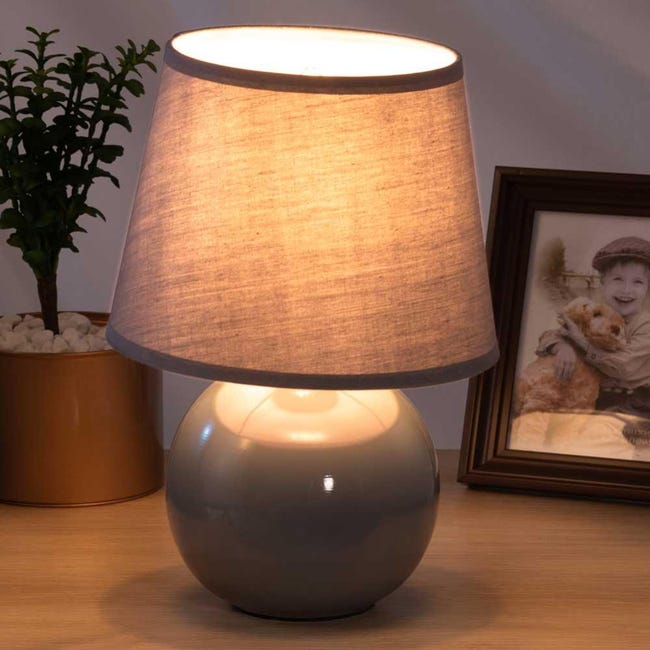 QAZQA milo - Lampe de table - 1 lumière - L 120 mm - Gris - Design QAZQA milo - Lampe de table - 1 lumière - L 120 mm - Gris - Design
