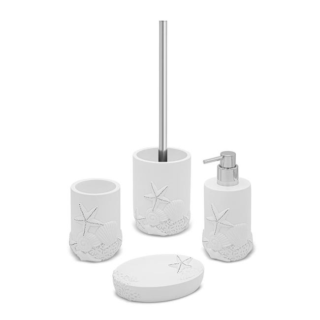 FEILANDUO Set completo di accessori da bagno, 8 pezzi con cestino, dispenser di sapone, portasapone, portaspazzolino, tazza per spazzolino, scopino per WC e porta Qtip, vassoio da trucco bianco FEILANDUO Set completo di accessori da bagno, 8 pezzi con cestino, dispenser di sapone, portasapone, portaspazzolino, tazza per spazzolino, scopino per WC e porta Qtip, vassoio da trucco bianco