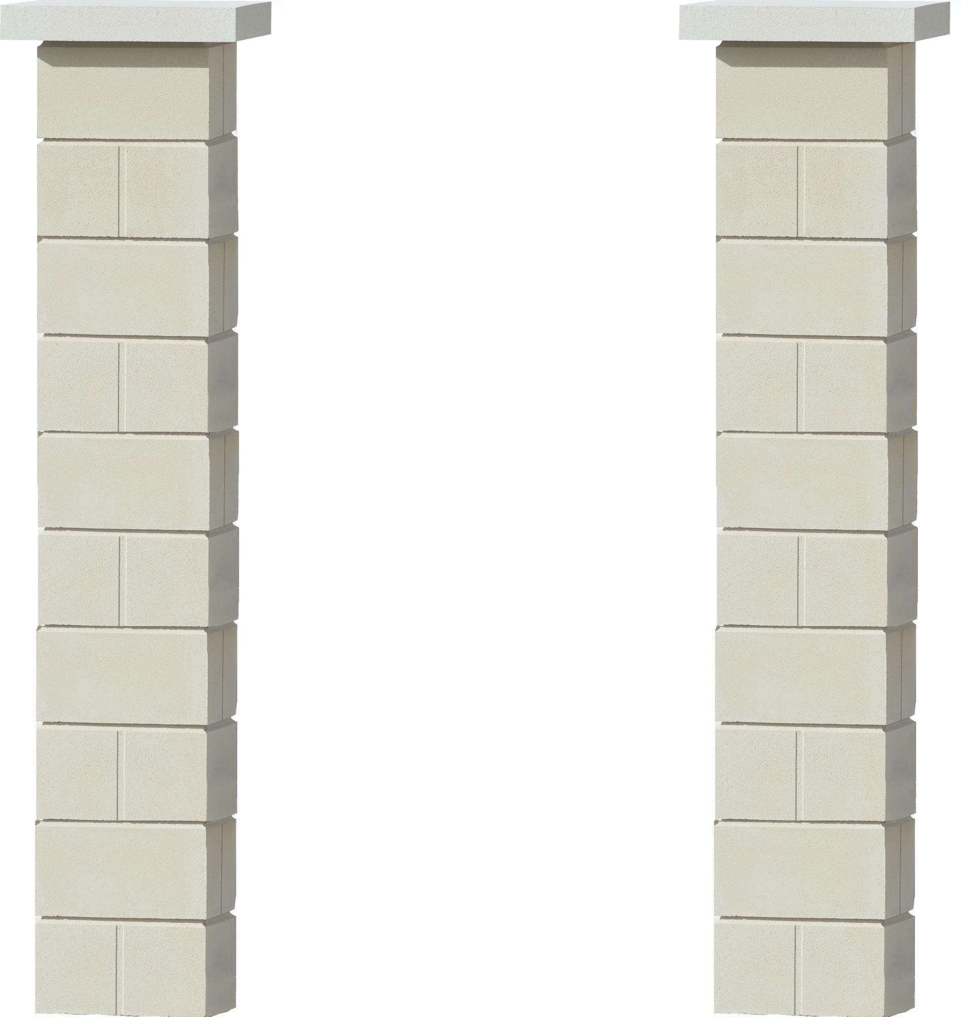 Kit De 2 Piliers De Portail En B ton Blanc Cass 30x30 Cm Leroy kit-de-2-piliers-de-portail-en-b-ton-blanc-cass-30x30-cm-leroy