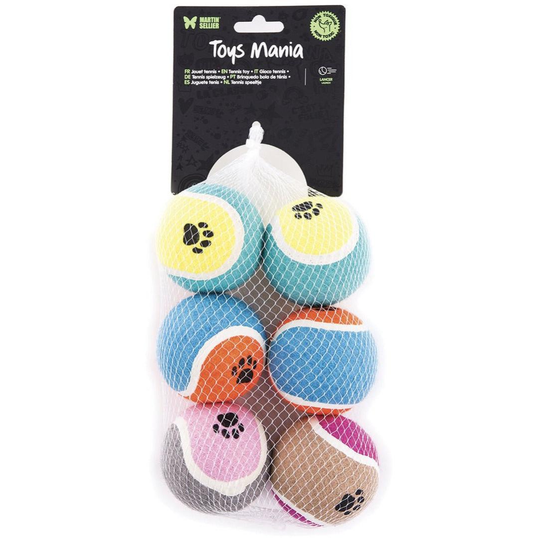 Lot De 18 Balles De Tennis Pour Chien - 5 Cm - Caoutchouc Et Feutre - Pour Petits/moyens Chiens