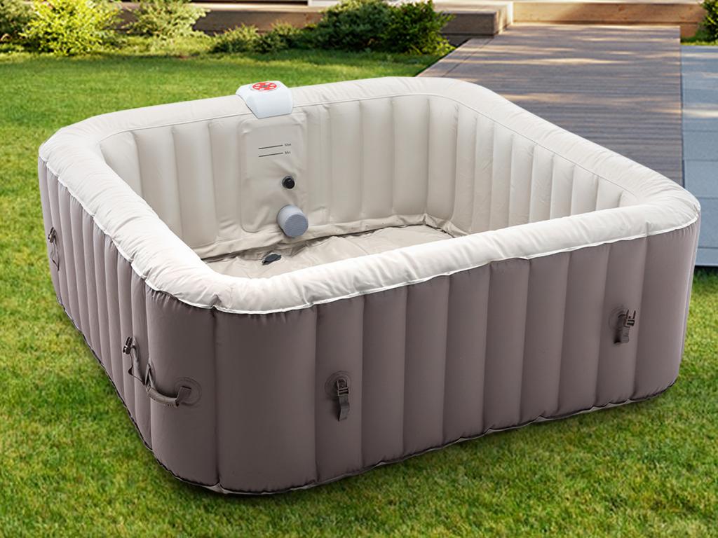 SPA gonflable ovale 2 places - L190 x P120 x H65 cm - 90 buses d'air -  Taupe et beige - B-LUCKY - Cdiscount Jardin