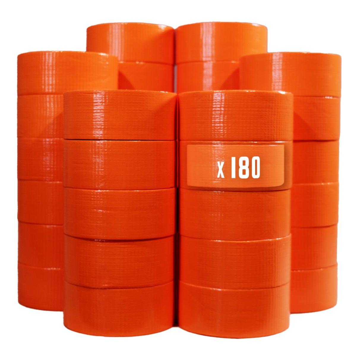Lot de 180 Rubans adhésifs toilés orange 50 mm x 33 m - Rouleau adhésif ...