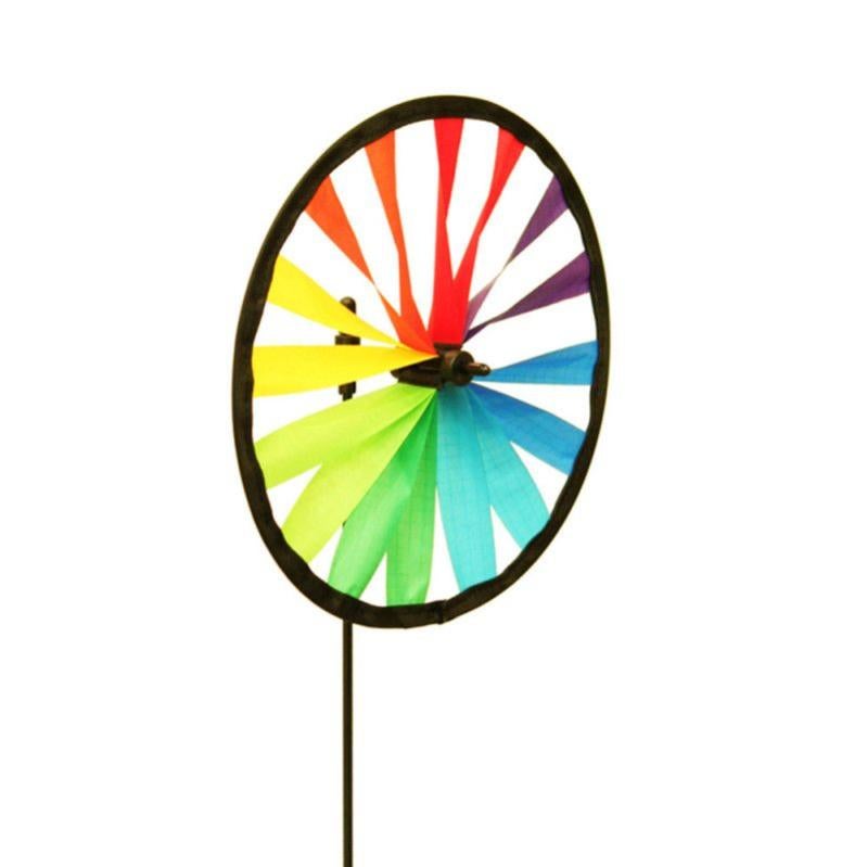 Weiqiao® Girouette Spirale En Bois Moulin à Vent Suspendu Arc En Ciel Décoration De Fête Pour Jardin Extérieur Intérieur 2 Pcs