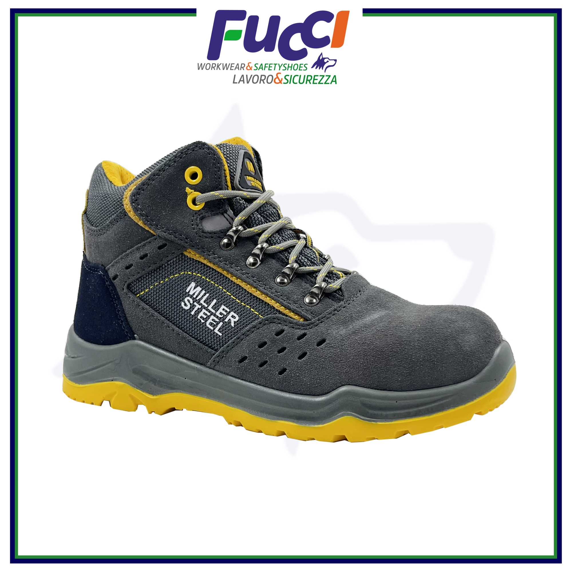 Scarpe antinfortunistica Uomo Donna S1P SRC Miller Steel Scarpe da lavoro  alte TG. 40 | Leroy Merlin