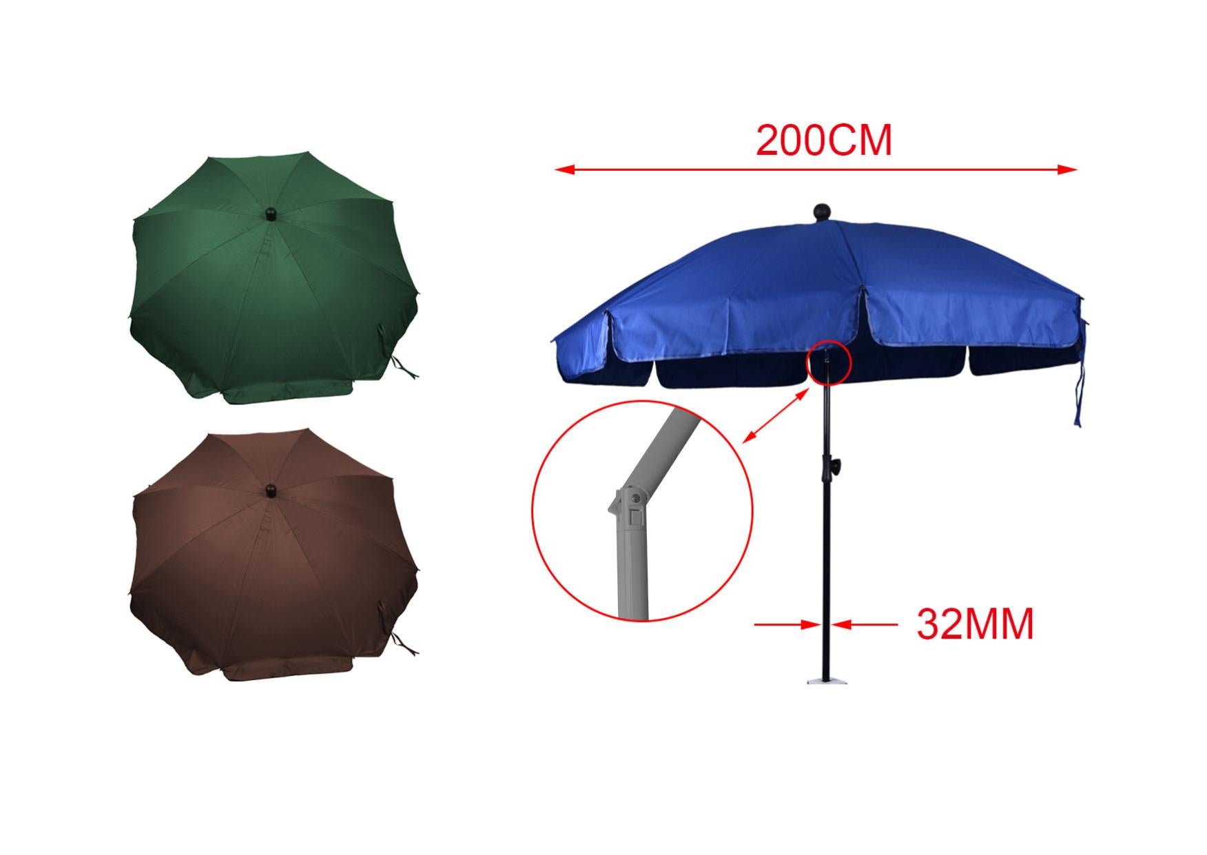 Outsunny Ombrellone da Giardino 2.7x2.4 m con Manovella Blu | Italy