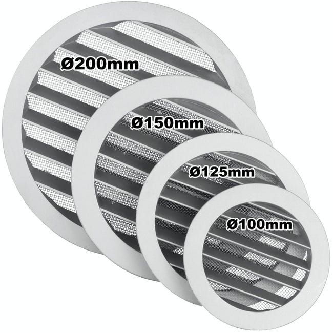 Grille d'air ronde en Aluminium 80 mm