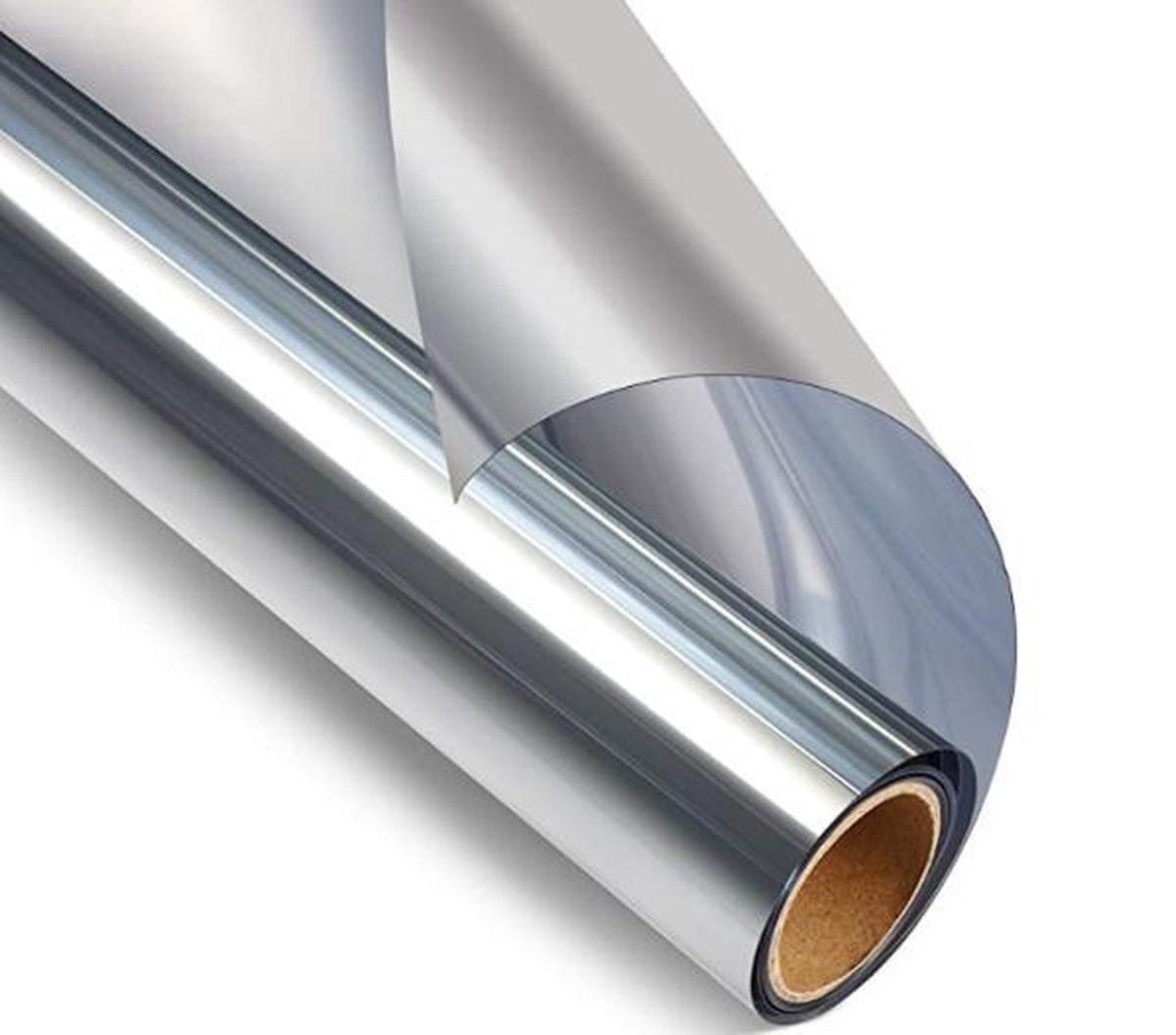 Simple Fix Film pour fenêtre Statique Miroir Isolant 60cm x 300cm AntiVoyant Argent