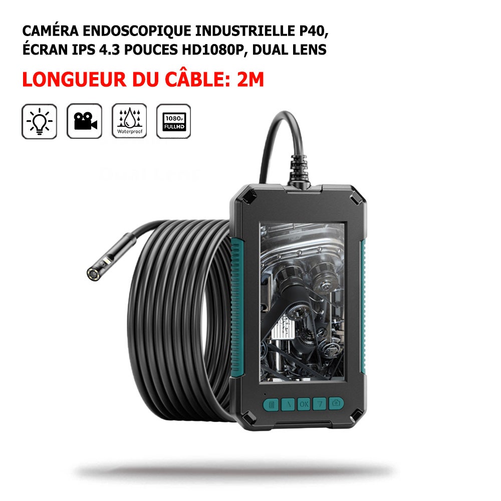 Caméra endoscopique industrielle portative HD1080P, écran 4.3 pouces,  simple, double, Triple objectif, hd 1920p, autofocus, pour