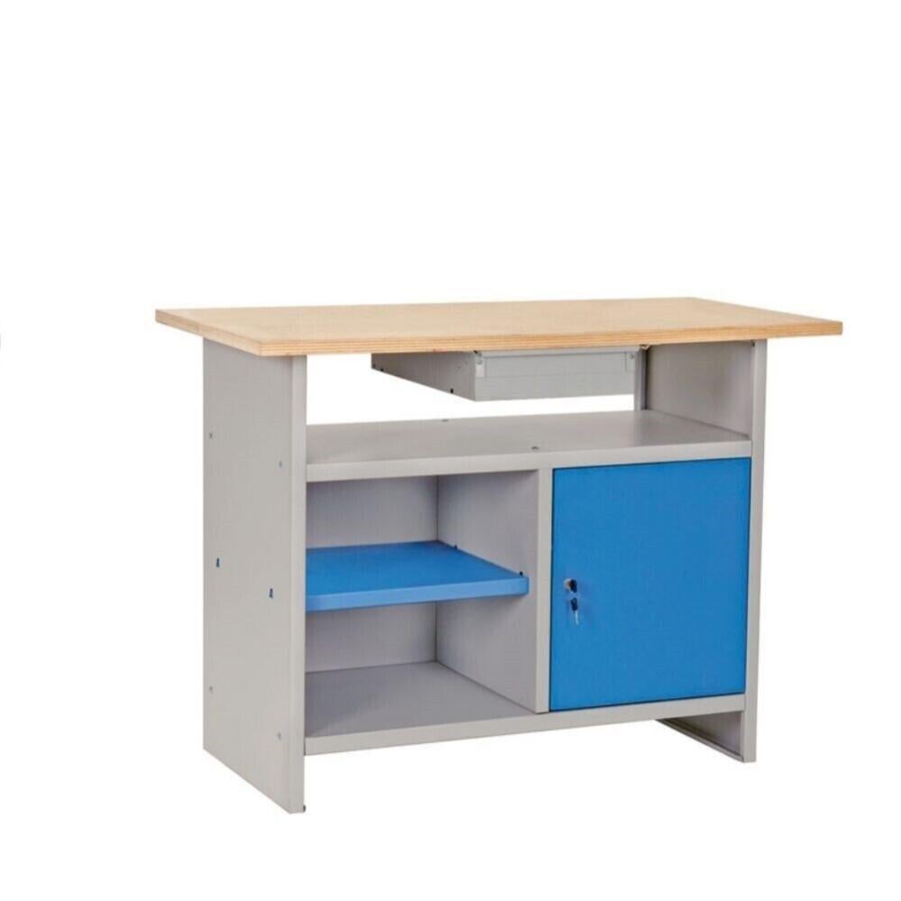 Banco Da Lavoro Duramax Con Cassetto - 70x51x94 Cm, Ripiano In Legno Resistente A 450 Kg, Ruote Con Freni