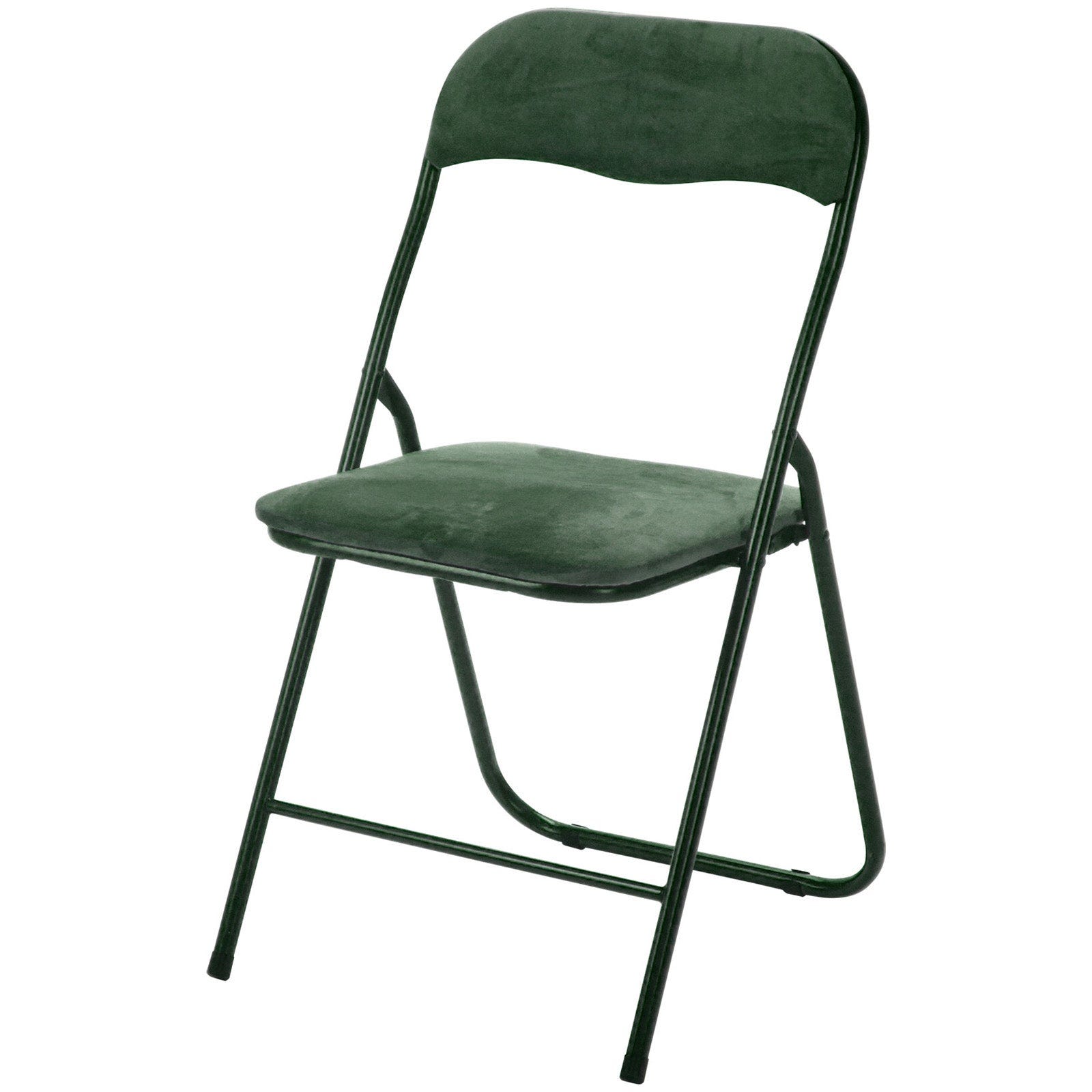 Set 6 sedie pieghevoli imbottite rivestite in velluto verde