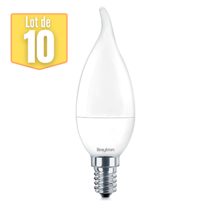 Ampoule Bougie à LED E14 Puissance 2W Intensité Variable Lumière Claire  5x5x10cm