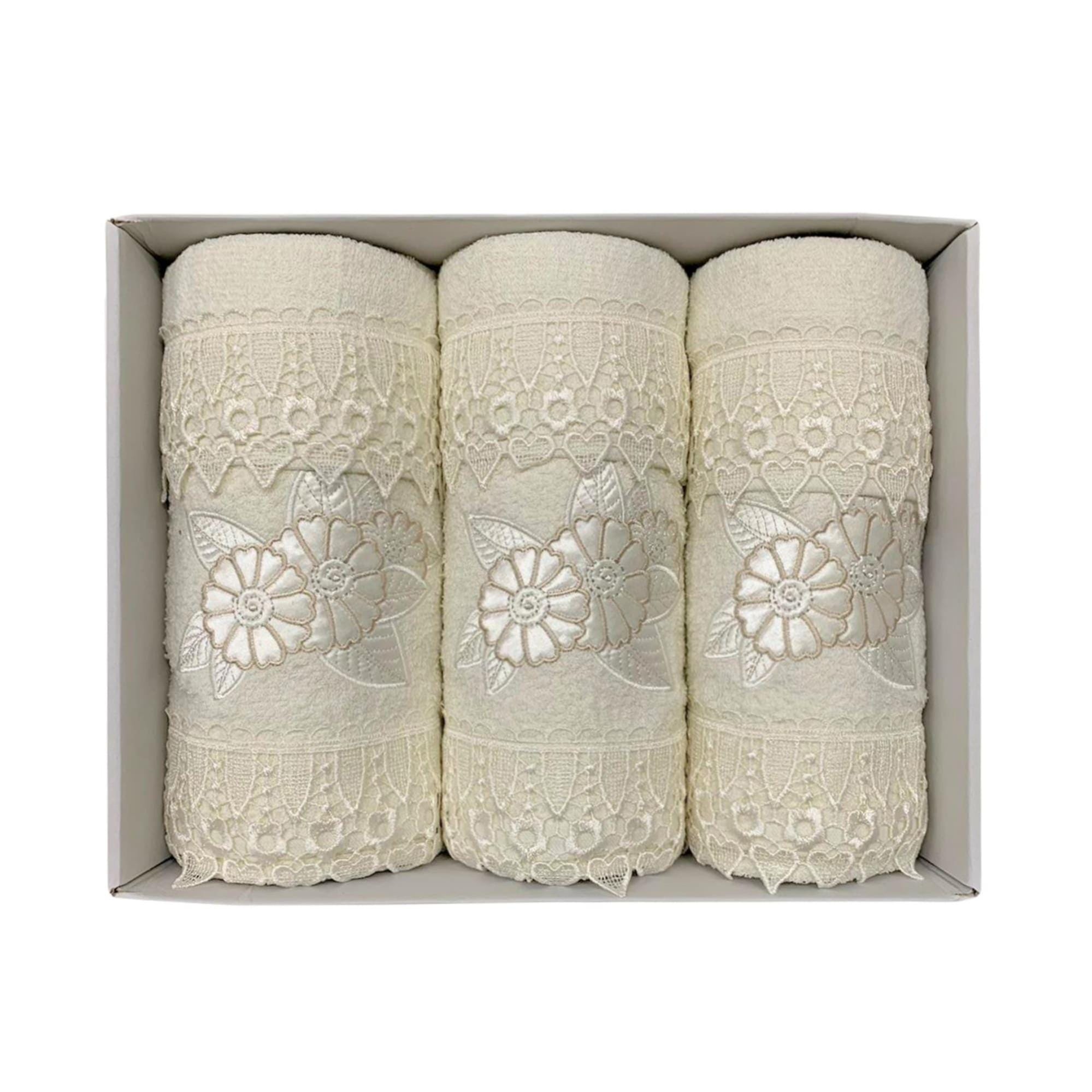 Set 3 Asciugamani Decorativi In Cotone 100% Con Ricamo 'Casa Amore Famiglia', Colori Nero/grigio/bianco, 75x35 Cm. Ideali Per Bagno E Cucina.