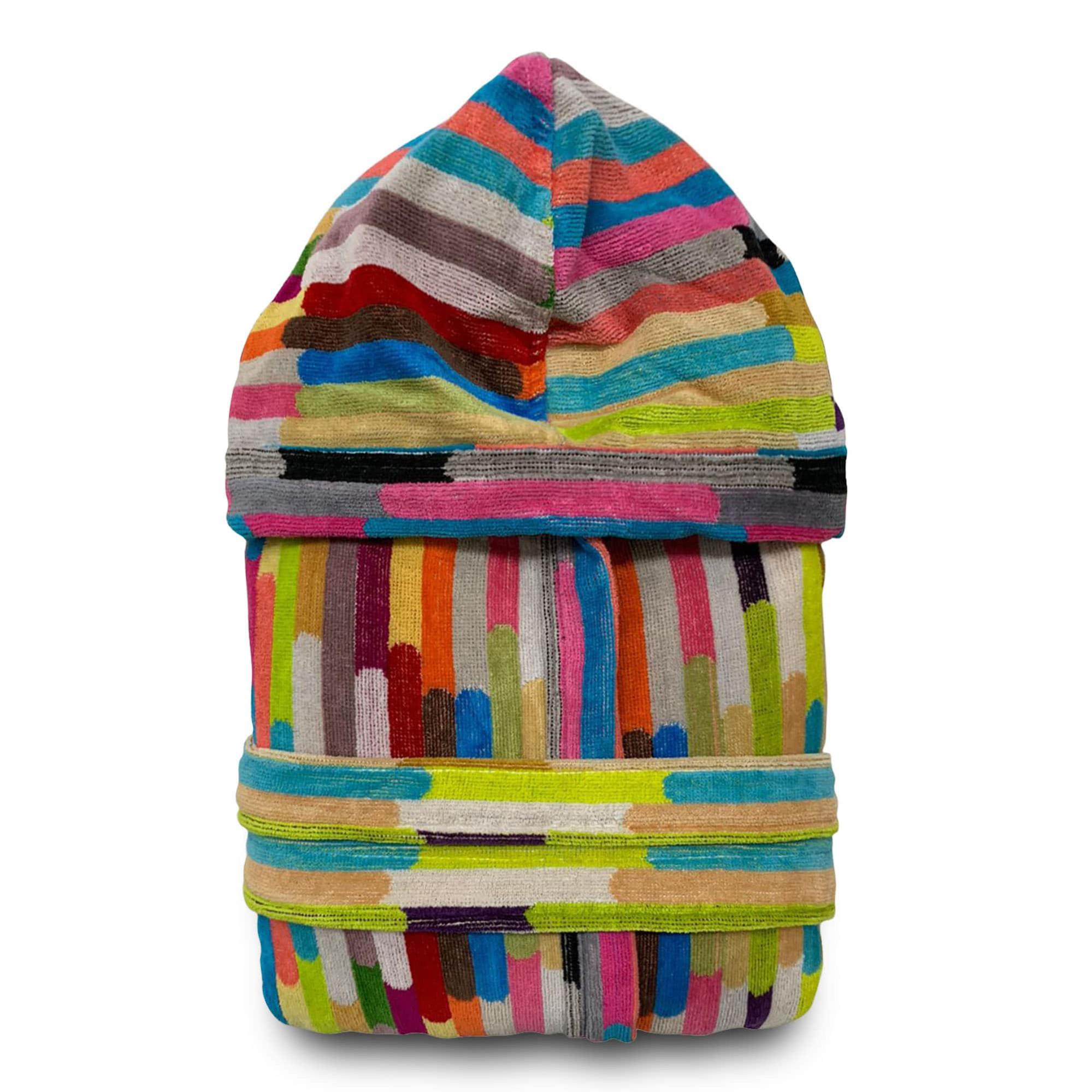Peignoir Alviero Martin En éponge Avec Capuche - Taille XL - Ivoire - 100% Coton - NEUF