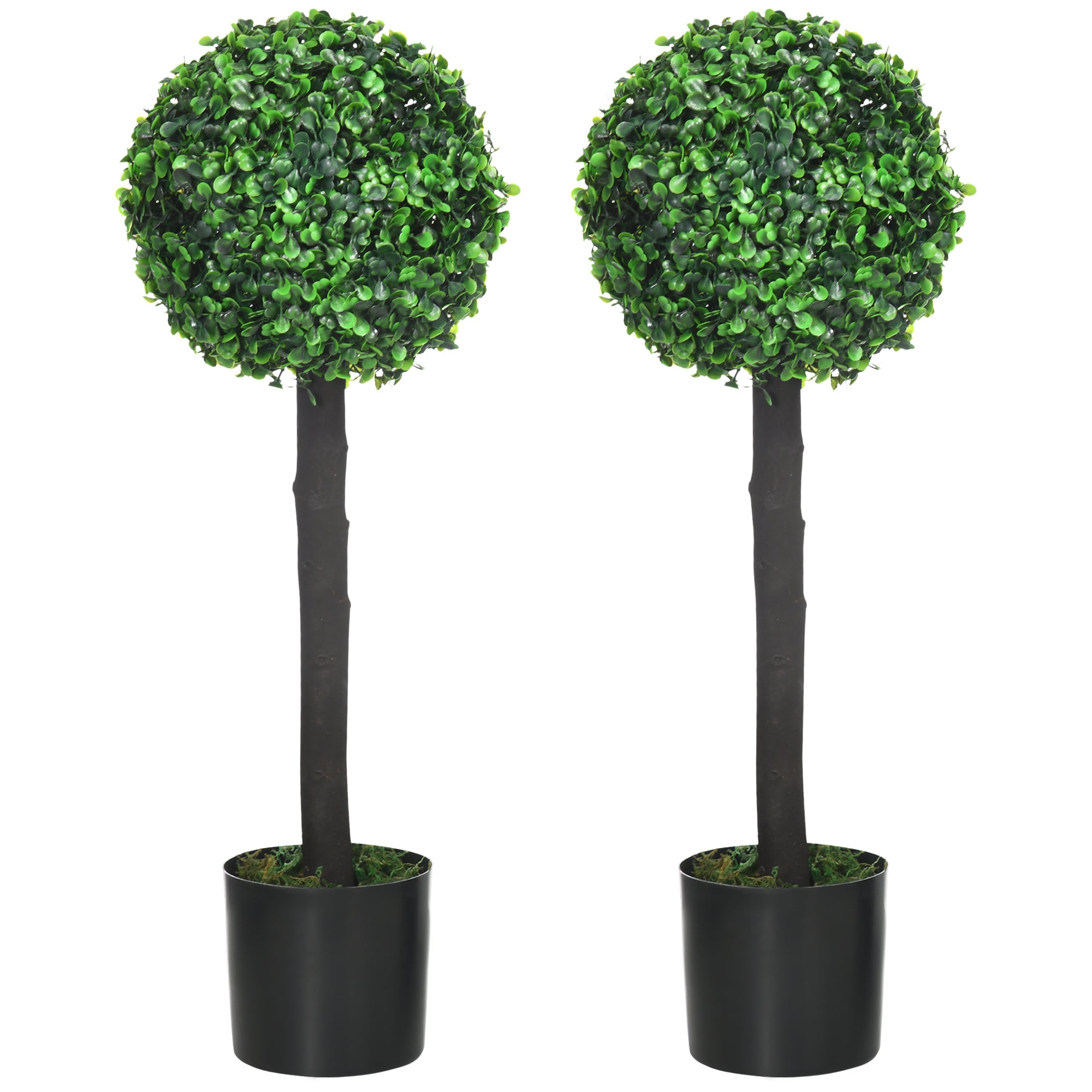 Juego de 2 plantas artificiales decorativas HOMCOM 20x20x60 cm  verde_830-678V00GN