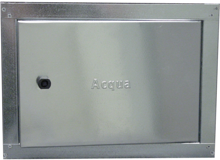 Sportello contatore acqua con cornice da incasso in acciaio inox