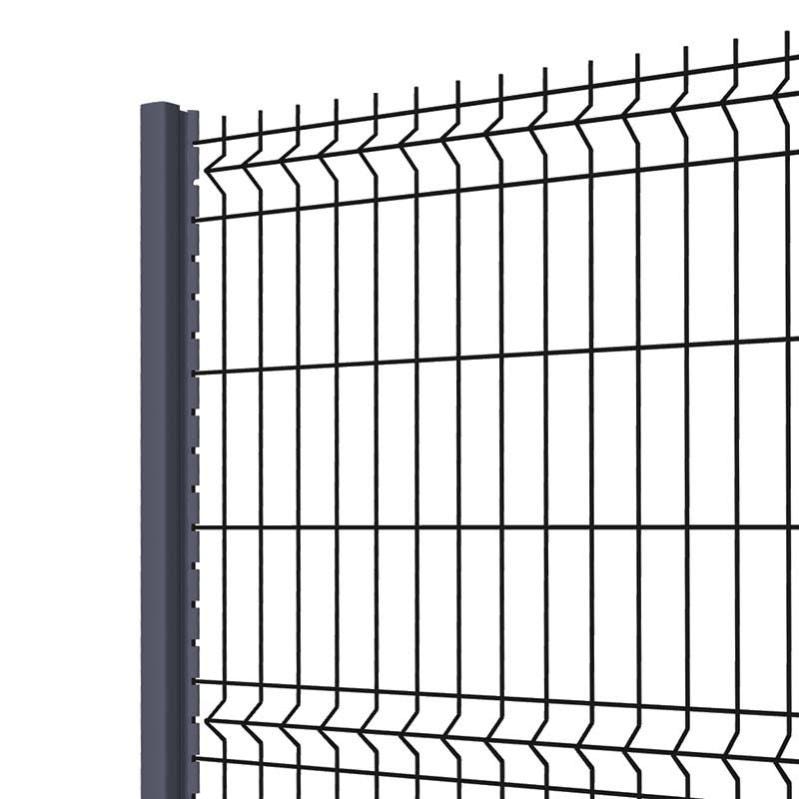 Panneau pour clôture rigide / Grillage de 2m00 de longueur avec fils  horizontaux de 5mm et mailles de 50mm 1m23 Gris (RAL 7016)