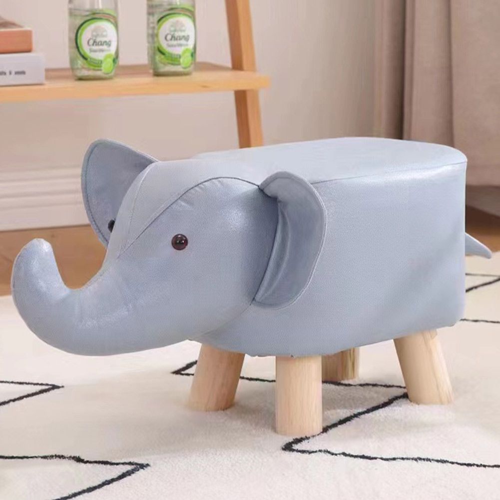 Poggiapiedi Sgabello Basso Forma Elefante Animale Pouf Per Bambini Col