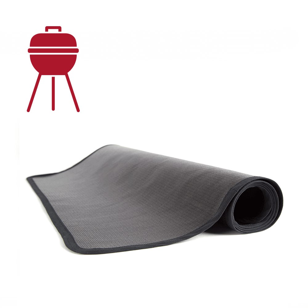 Alfombra semicircular multicapa ignífuga + aislante térmico de Texfire,  protector de suelo para chimenea o estufa (80x50 cm)
