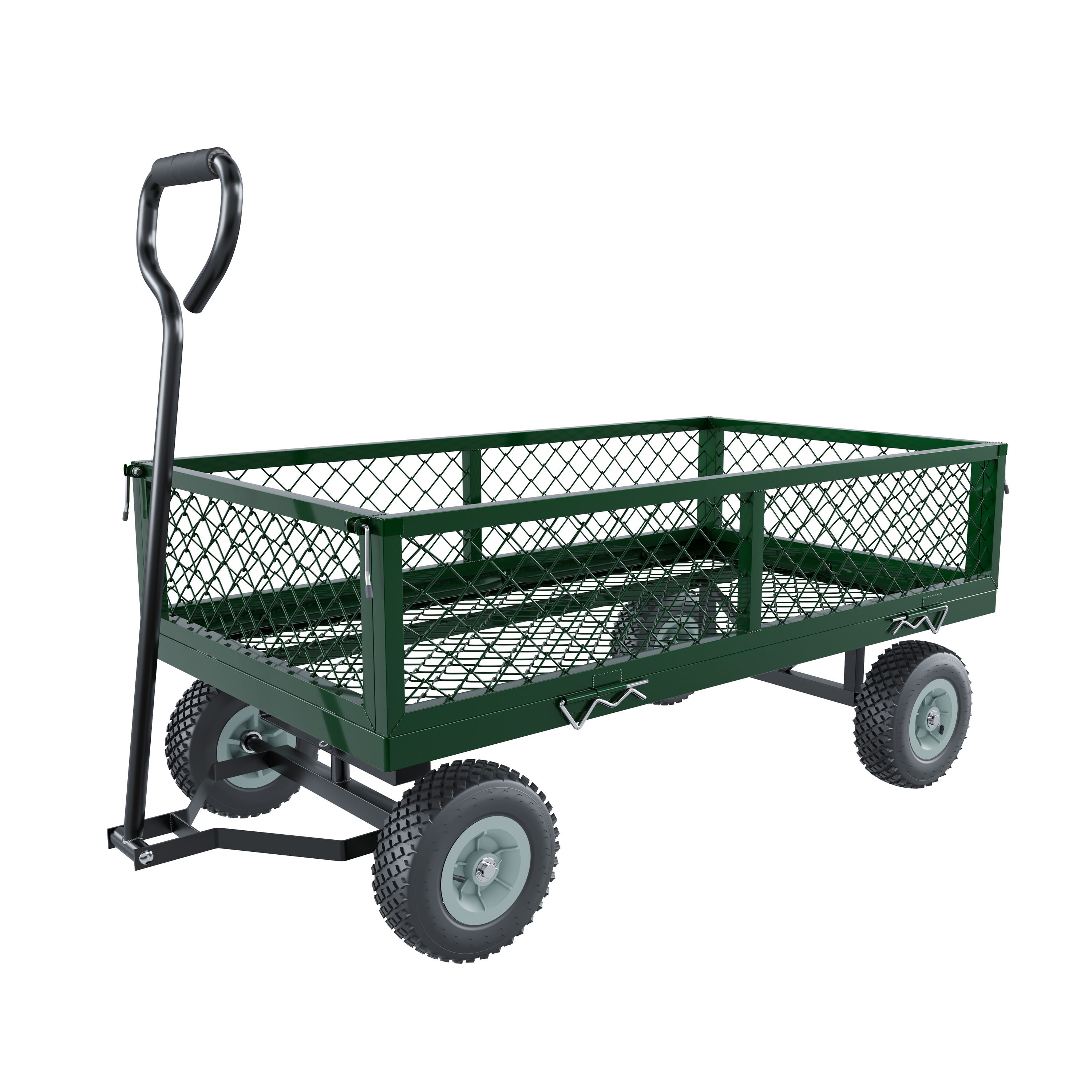 Carrello da giardino ribaltabile - 4 ruote pneumatiche - 550 kg - 150 L