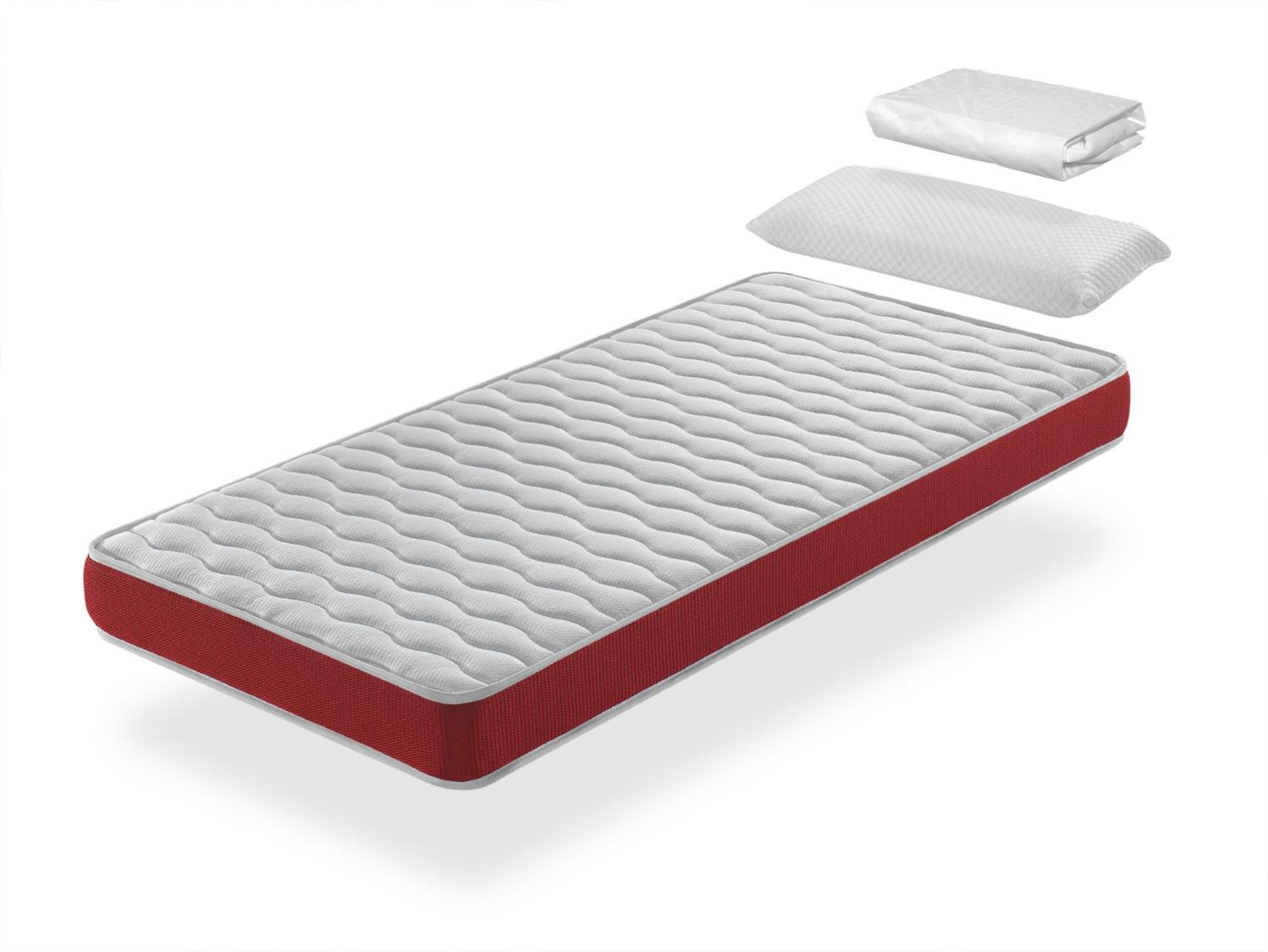 Pack colchon 70x190 velvet cama infantil, altura 14 cm + 1 almohada viscoelastica 70x35 + 1 protector colchon 70x190