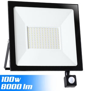 Faretto Lampada esterna faro led 10w con sensore di movimento PIR 9 LED  600lm