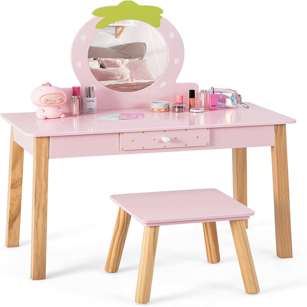Table de maquillage en bois pour enfant