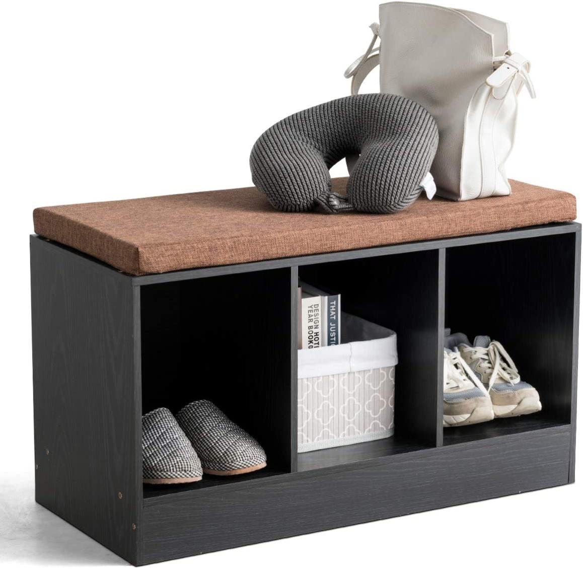 Banc À Chaussures À 2 Niveaux Andino - Gris / Noir | Maroc