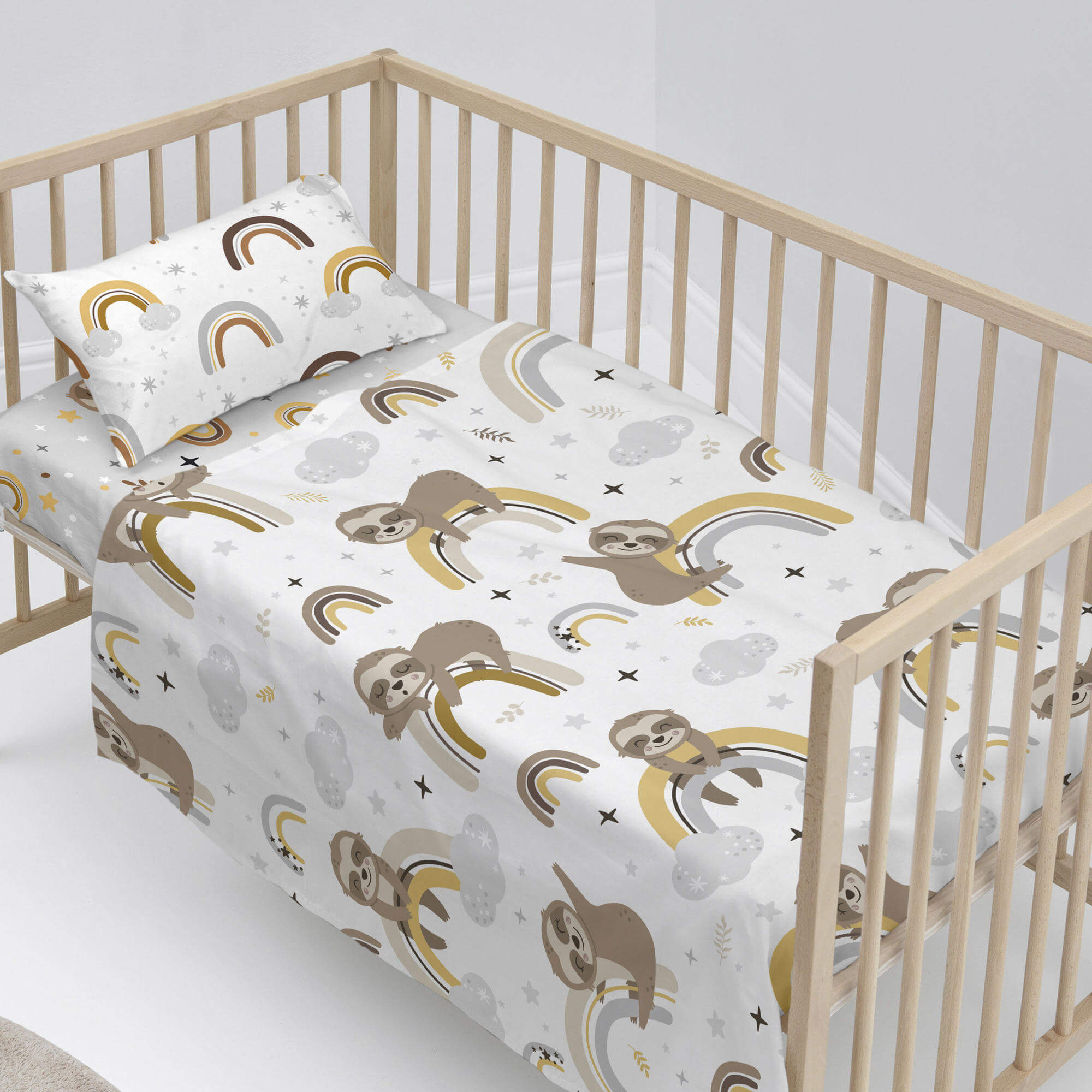 Sleepy sloth Parure housse de couette Berceau 100x120 cm