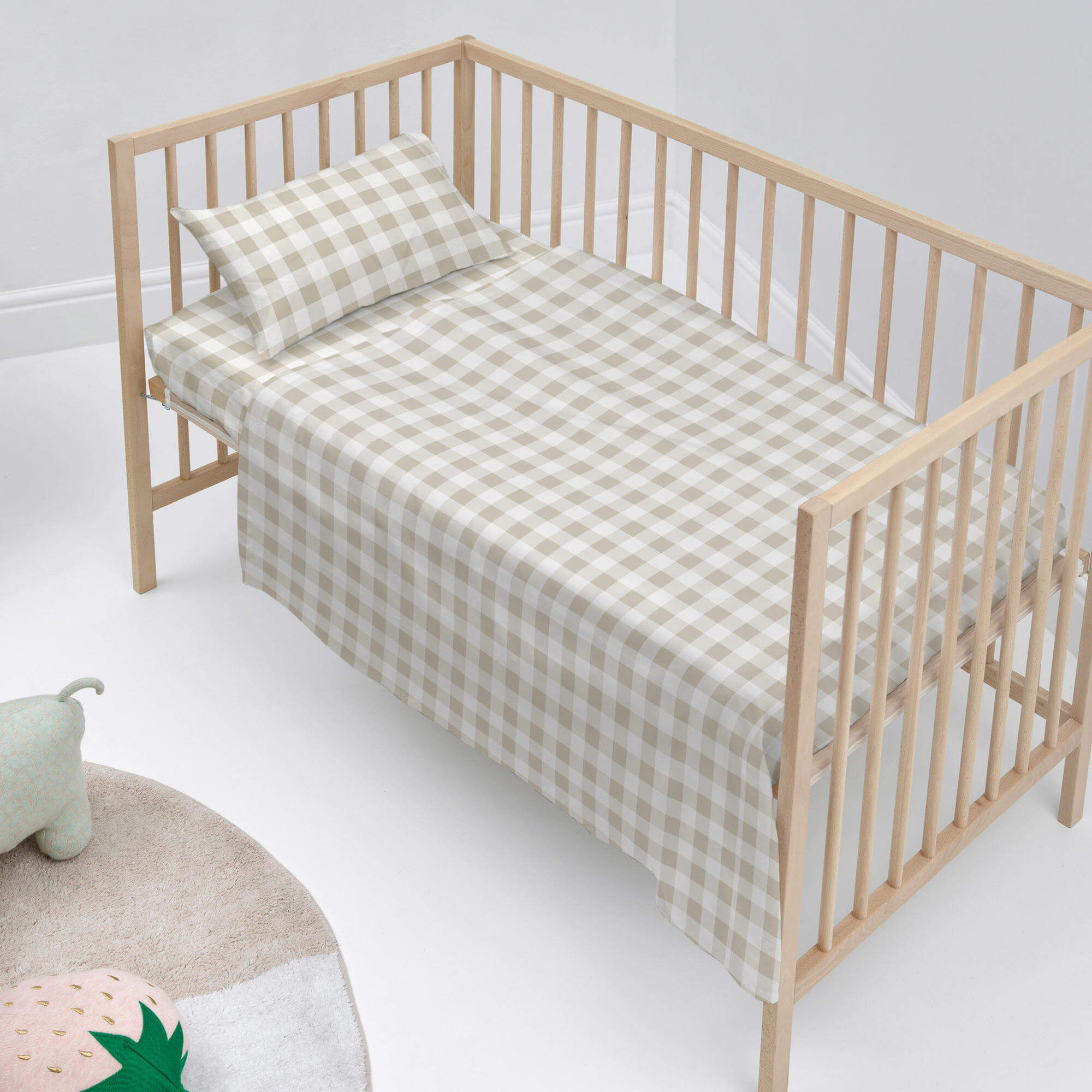 Parure de lit bébé 14 pièces 60x120cm beige et blanc - Cdiscount